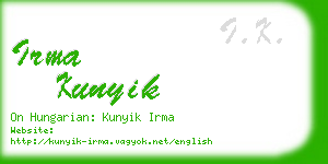 irma kunyik business card